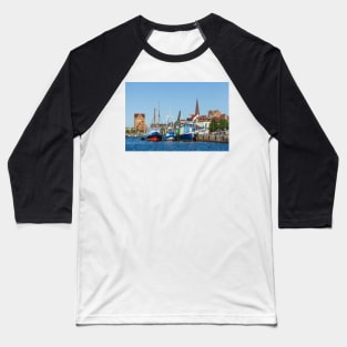 Mecklenburg-Western Pomerania; Rostock; Warnow; Flow; Ship; city port Baseball T-Shirt